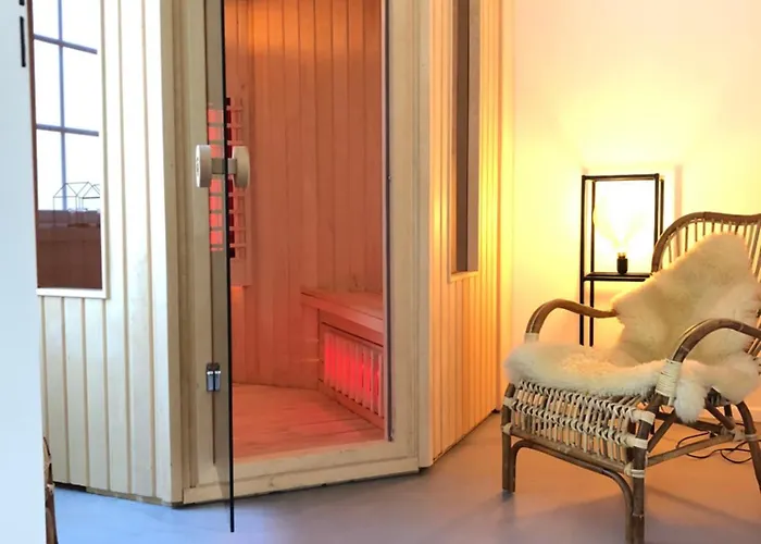 De Elysium 4-persoons Met Bubbelbad Binnen En Buiten Hotspring Bad, Sauna, Sunshower, Stadstuin, Wifi Semesterbostad *